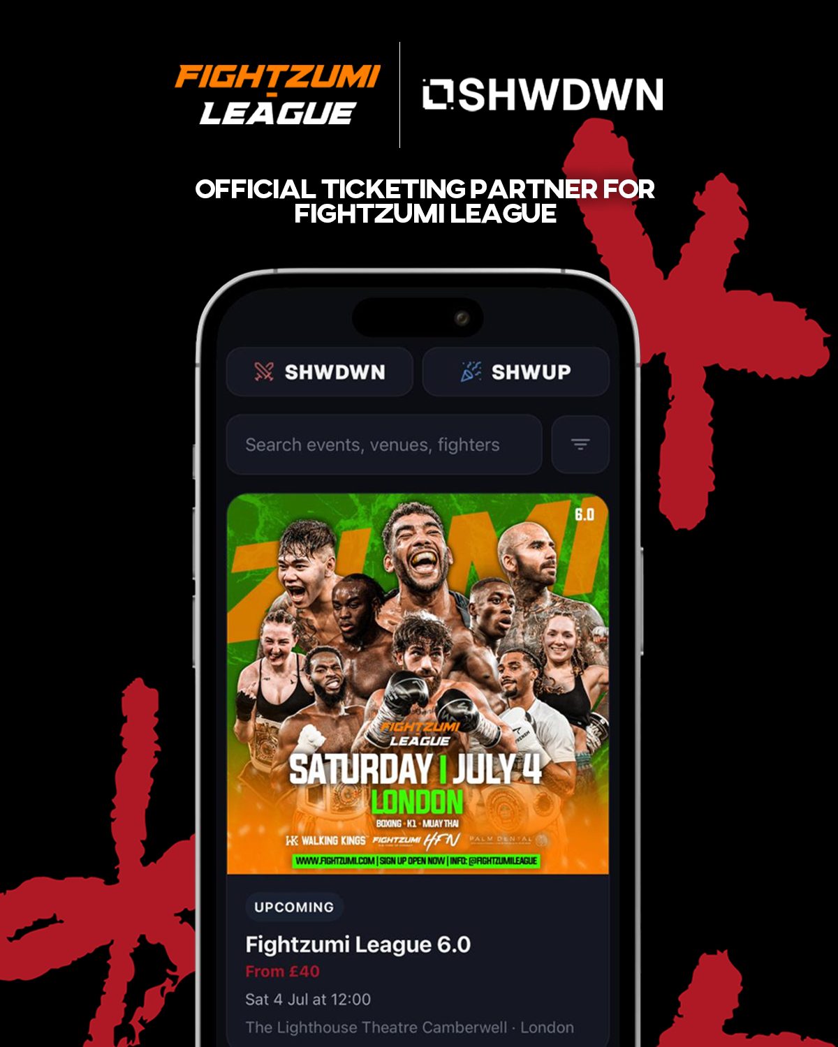 SHWDWN official ticketing partner for Zumi Fight House